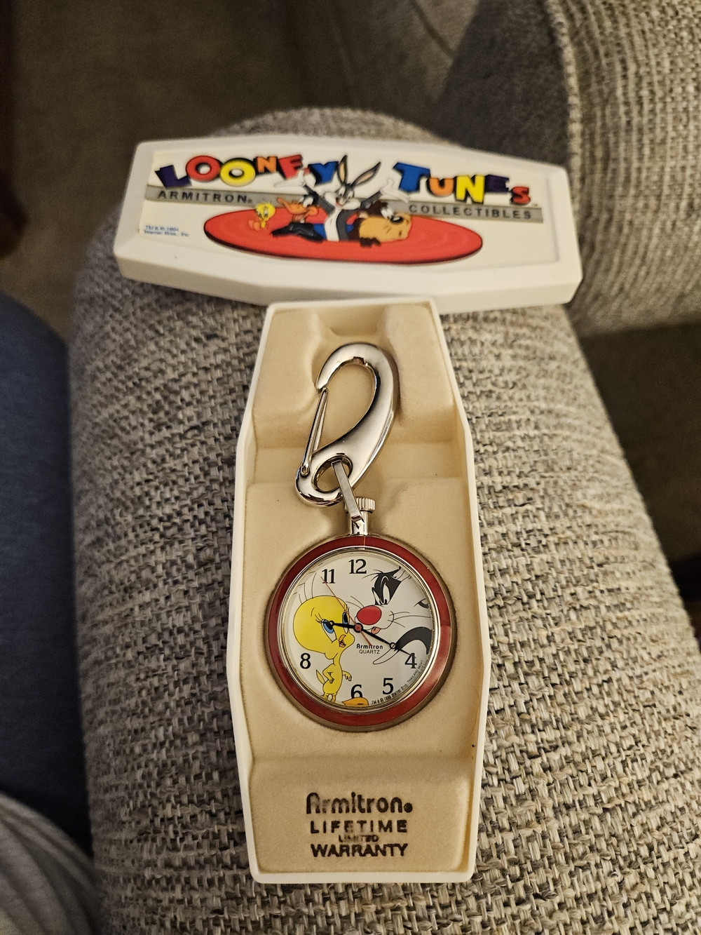 Armitron Looney Tunes Tweety & Sylvester Clip-On Watch - Red Accent